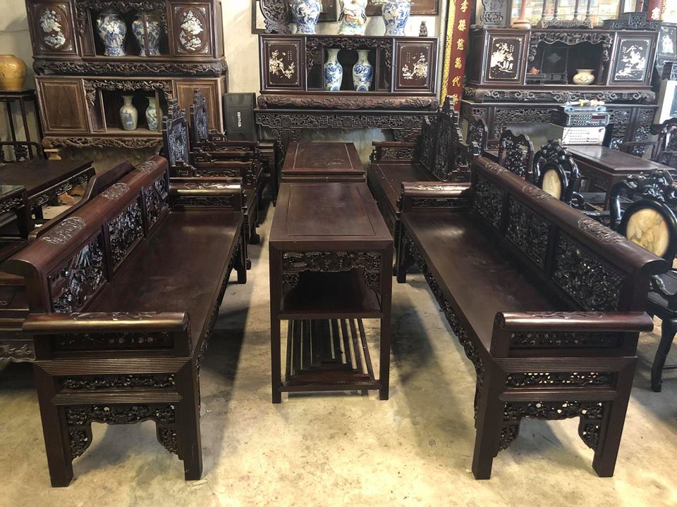 Bộ Trường Kỷ gỗ gụ cổ