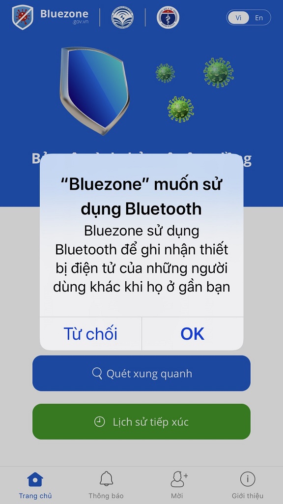 cài đặt phần mềm bluezone trên điện thoại