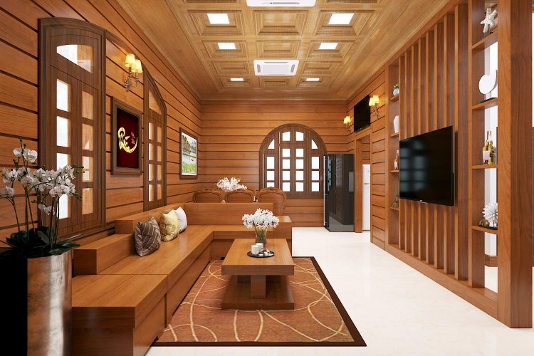 Thi công thiết kế nội thất bằng gỗ tự nhiên
