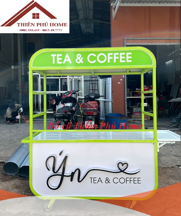 Xe đẩy bán trà sữa, cafe mới